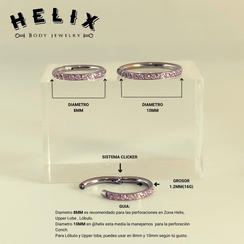 Joya en titanio zircon Pink - Helix Body Jewelry - Tienda Online de Piercings