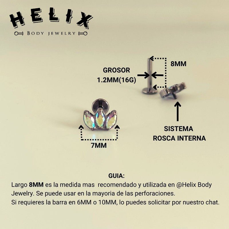 Labret en Titanio Isabel - Helix Body Jewelry - Tienda Online de Piercings