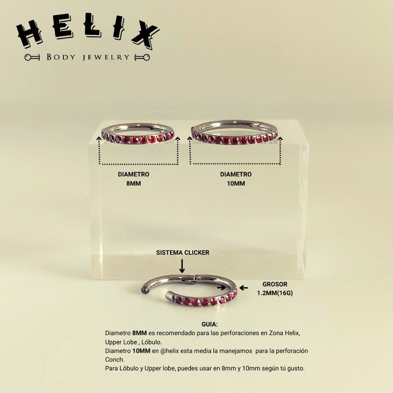 Zircon Red - Helix Body Jewelry - Tienda Online de Piercings