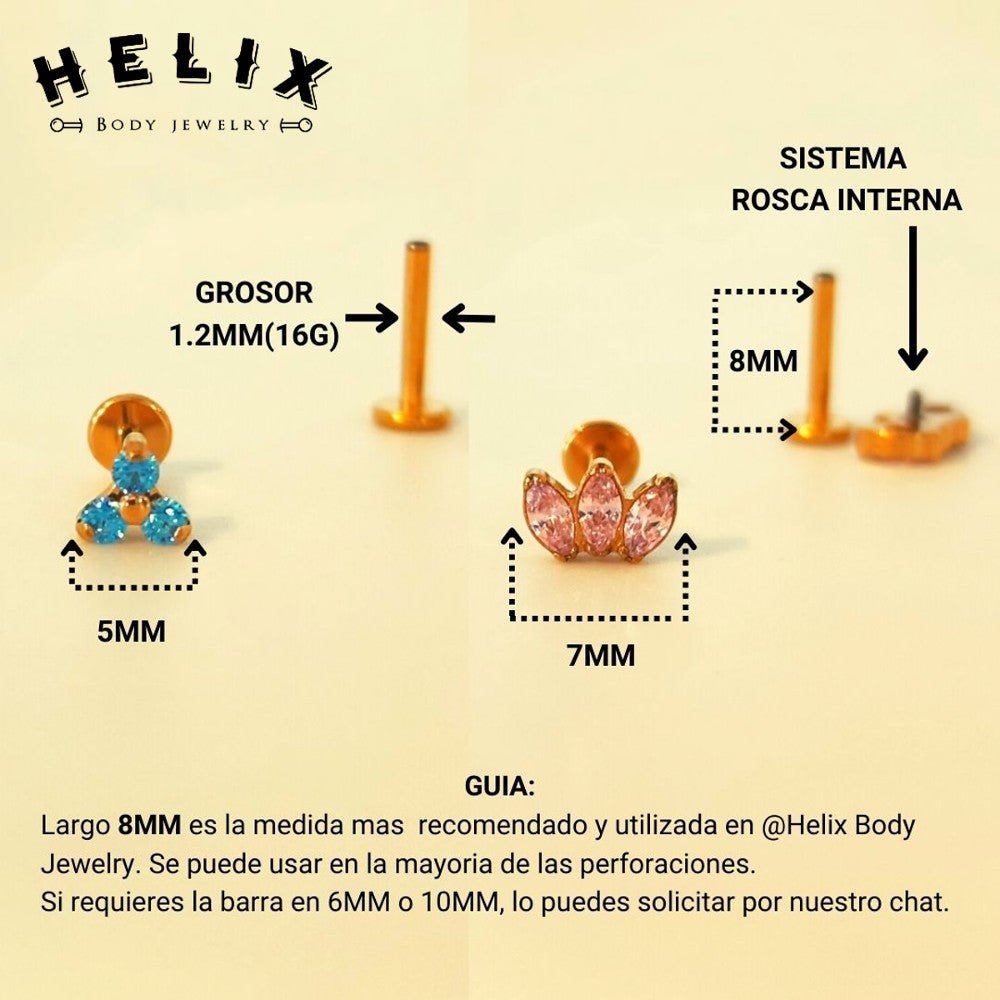 Joya en titanio Golden - Helix Body Jewelry - Tienda Online de Piercings